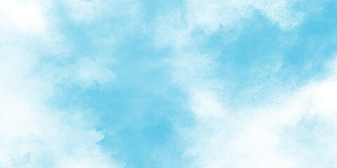 blue sky with cloud closeup background. Abstract blue sky Watercolor background, Illustration, texture for design. hand painted abstract art blue watercolor background. blue sky and white clouds.