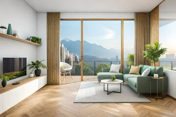 modern living room generated ai