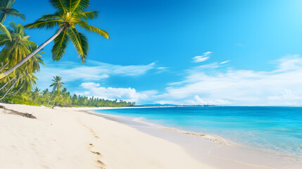 Tropical beach with sand summer holiday background 