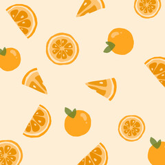 Orange Fruit Seamless Pattern Graphic Wallpaper Background