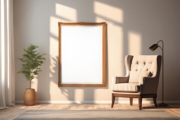 Artful Perspective: Chair and Picture Frame Room Scene Poster