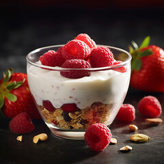 ai generated yogurt with berries