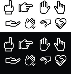 El için ekon seti. Translation : Icon set for hand.