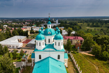 View of the Spassky Cathedral and the city of Yelabuga from the bell tower of the Spassky Cathedral...