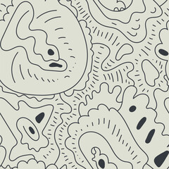 Abstract seamless unusual hand drawn line pattern 