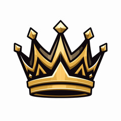Vector golden crown, crown logo, crown icon, crown sticker