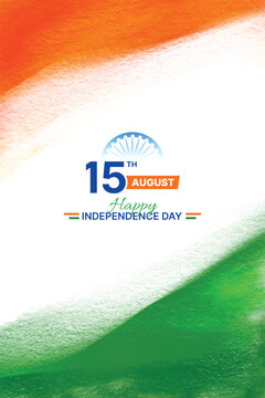 India tricolor Flag theme with oil pastel crayon brush stroke effect for 15th August independence day background concept. Stock vector illustration.