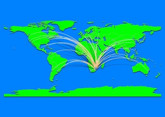 Naklejka premium Vibrant Pietermaritzburg, South Africa map - Export concept map for Pietermaritzburg, South Africa on World map. Suitable for export concepts.