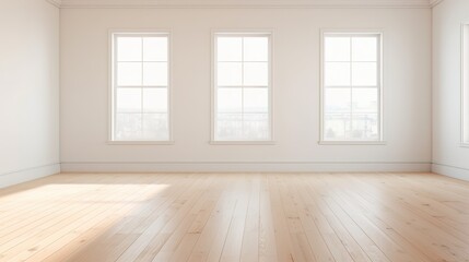 Fototapeta premium Empty Room In A Bright Clean Interior White Empty Wall