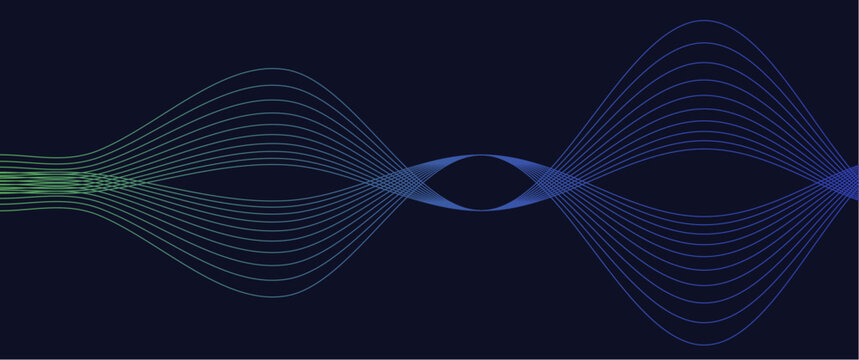 abstract vibrant gradient line on a dark blue background vector illustration for background, backdrop, banner