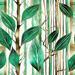 seamless pattern with leaves generative ia