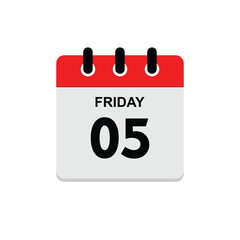 Fototapeta premium 05 friday icon with white background, calender icon