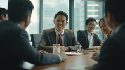 ミーティングをするビジネスマン