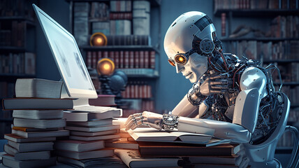 勉強するロボット