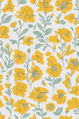 Seamless Botanical Radiance - Yellow Cempaka Flowers