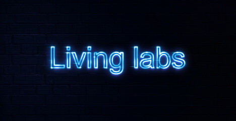 living labs text neon sign