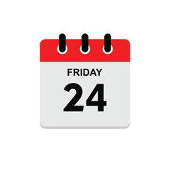 24 friday icon with white background, calender icon