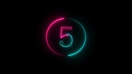 abstract glowing neon count down number illustration background