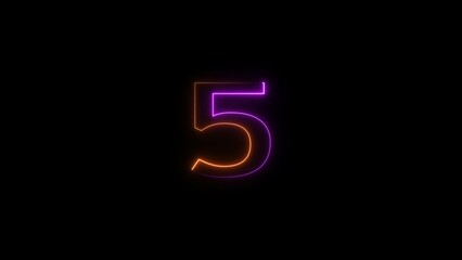 Naklejka premium abstract glowing neon count down number illustration background
