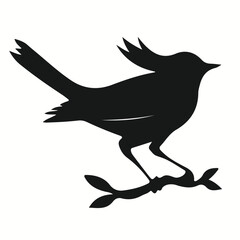 Nightingale silhouettes and icons. Black flat color simple elegant Nightingale animal vector and illustration.