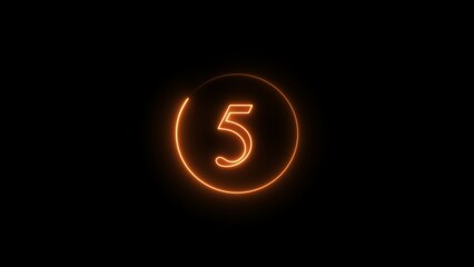 abstract glowing neon count down number illustration background