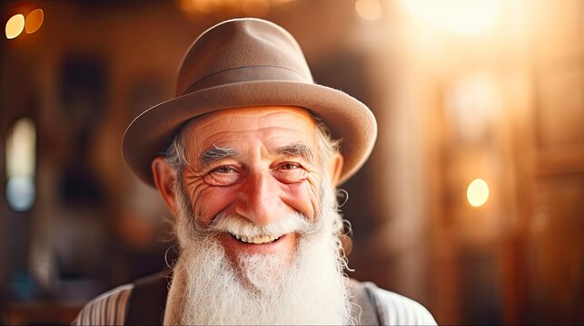 Happy Jewish Man at Home: Closeup Portrait of Smiling Young Man in Kippah, Enjoying a Relaxed and Excited Lifestyle. Generative AI