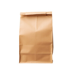 Brown bag by itself on transparent surface