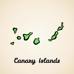Canary Islands - Outline Map