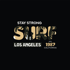 Los angeles surf typography graphic tshirt prints design