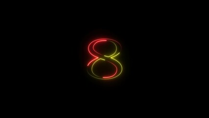 abstract glowing neon counting number text illustration on black background 