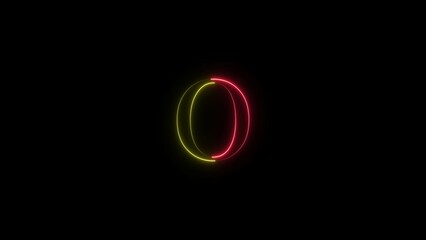 abstract glowing neon counting number text illustration on black background 