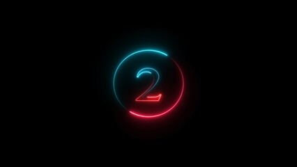 abstract glowing neon counting number text illustration on black background 