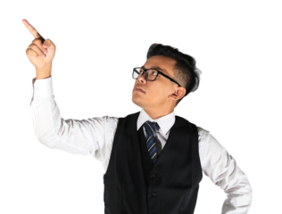 businessman pointing something