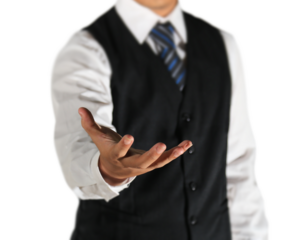 businessman holding gesture
