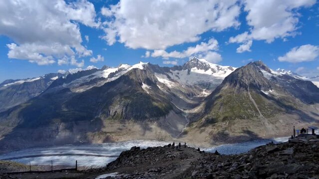 Wallis, Schweiz: Zeitraffer am Aletschgletscher