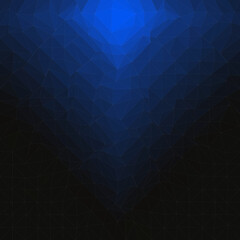 Obraz premium Arrière-plan géométrique abstrait de style low poly avec un dégradé en forme de triangle lumineux allant du bleu vif au noir et bleu foncé