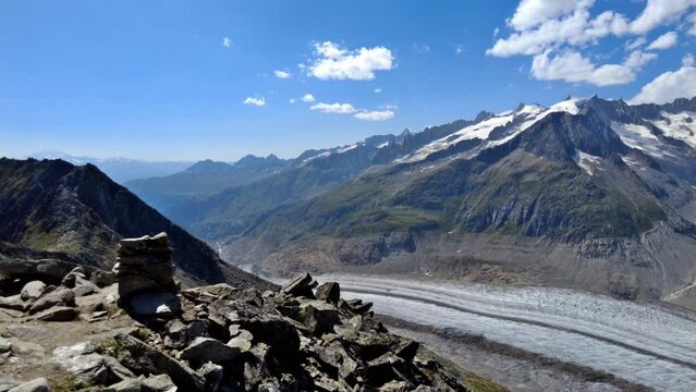 Wallis, Schweiz: Zeitraffer am Aletschgletscher