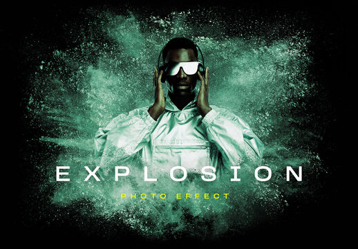 Explosion Photo Effect Mockup