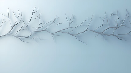 soft blue background with a leafless branch similar to veins, created by AI