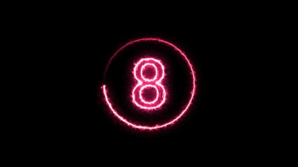 abstract glowing  neon count down number illustration 4k