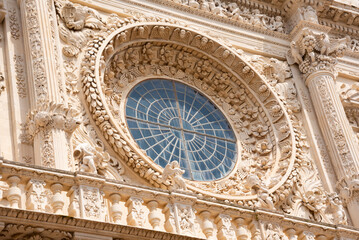 Fototapeta na wymiar Catholic church in Lecce, Italy. Beautiful example of Italian baroque