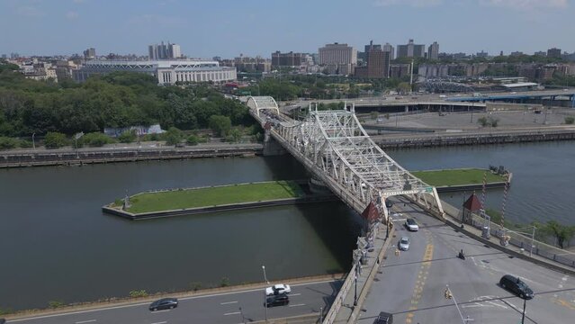 flying along Macombs Dam Bridge towards Yankee Stadium