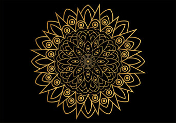 Golden Color mandala design for art and illustration, mandala sample