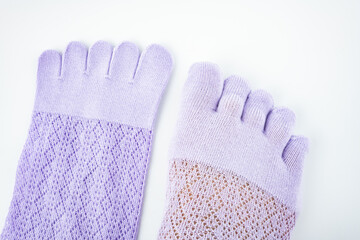 Summer breathable cotton five-finger socks - obrazy, fototapety, plakaty