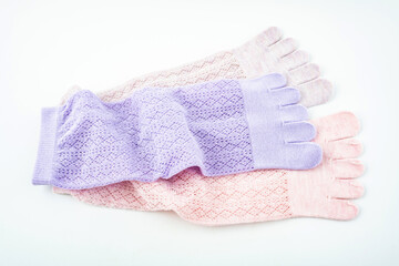 Summer breathable cotton five-finger socks - obrazy, fototapety, plakaty