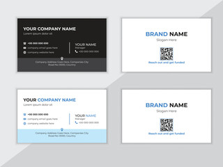 Fototapeta premium Modern business card design of two colors. 