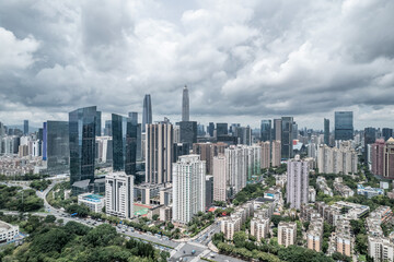Fototapeta na wymiar Aerial photography of Futian CBD buildings in Shenzhen, China
