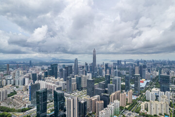 Aerial photography of Futian CBD buildings in Shenzhen, China