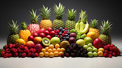 Naklejka na ściany i meble fresh fruits and berries