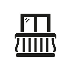 Balcony black glyph icon on white background